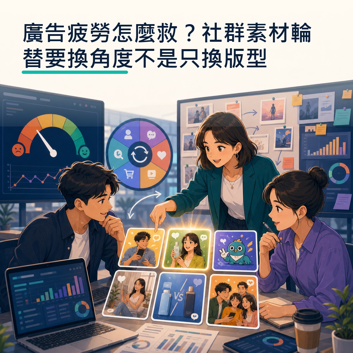 廣告疲勞怎麼救？社群素材輪替要換角度不是只換版型