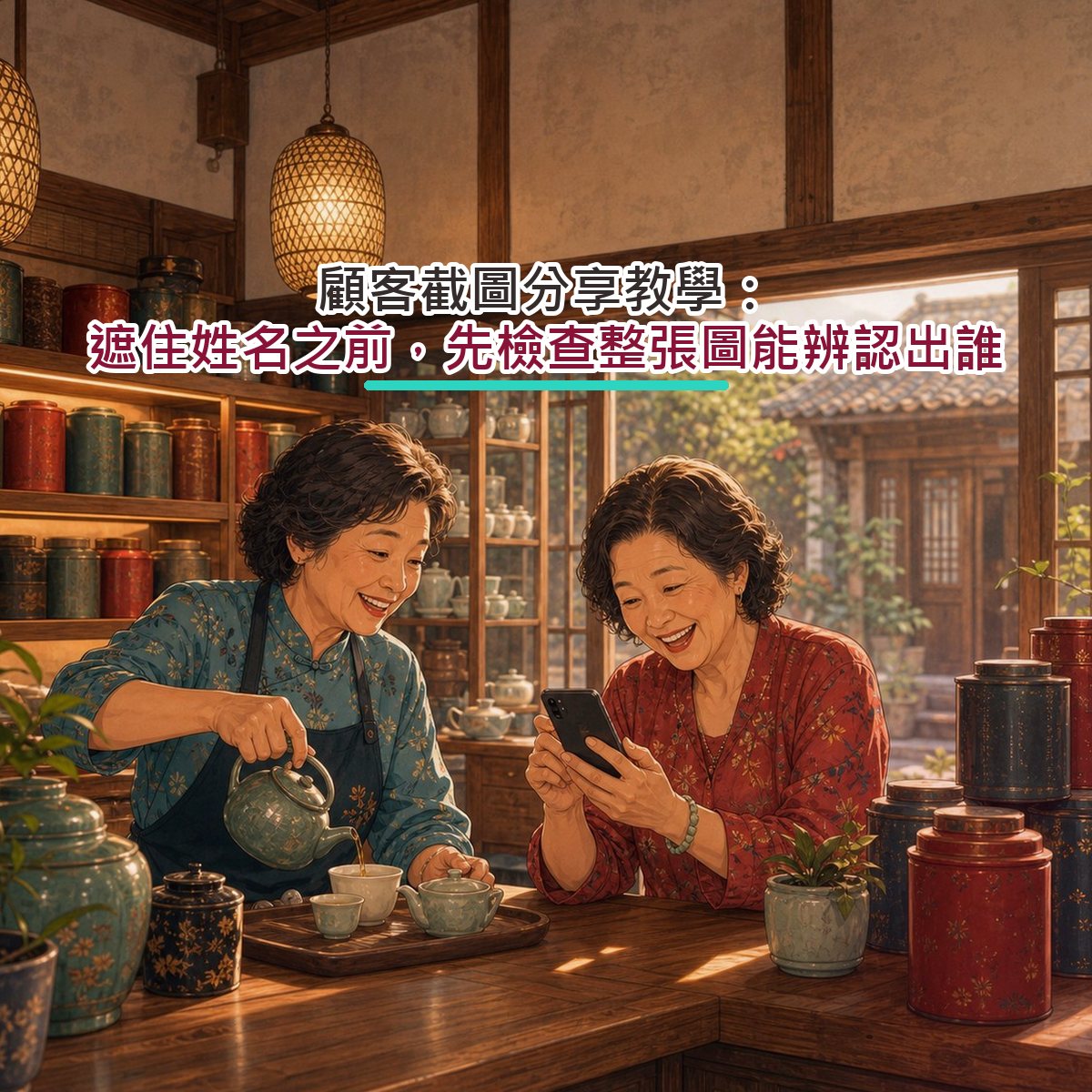 顧客截圖分享教學：遮住姓名之前，先檢查整張圖能辨認出誰