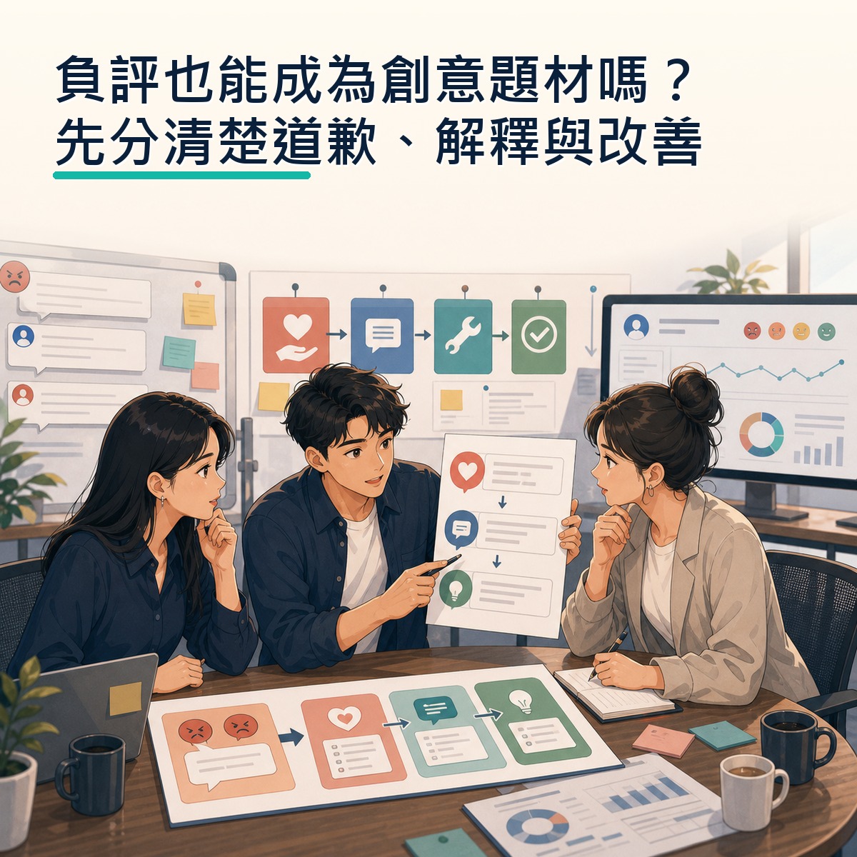 負評也能成為創意題材嗎？先分清楚道歉、解釋與改善
