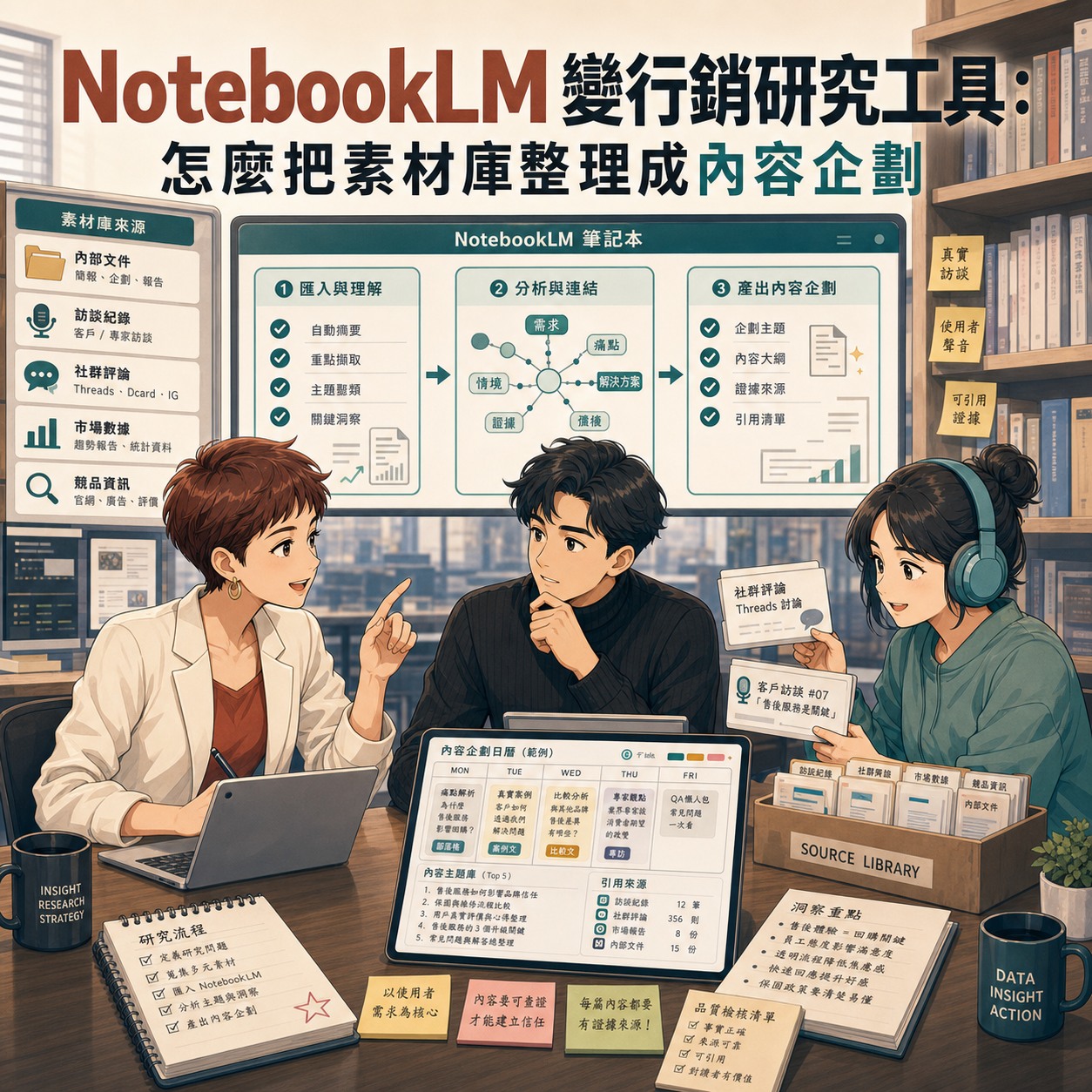 NotebookLM 變行銷研究工具：怎麼把素材庫整理成內容企劃