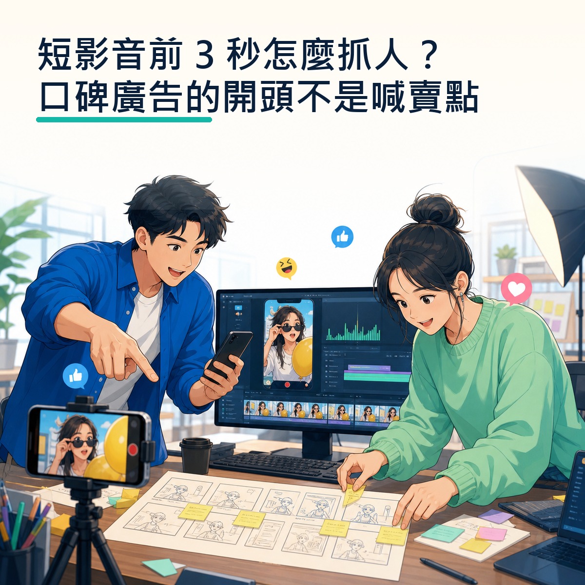 短影音前 3 秒怎麼抓人？口碑廣告的開頭不是喊賣點