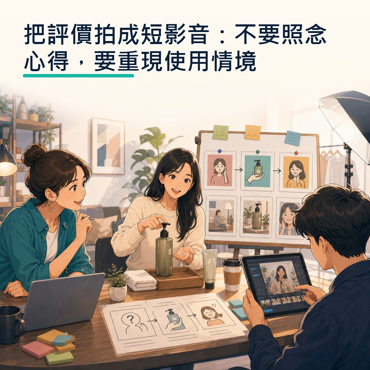 把評價拍成短影音：不要照念心得，要重現使用情境