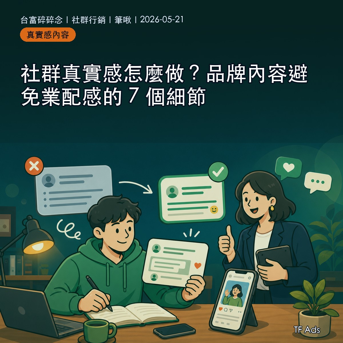 社群真實感怎麼做？品牌內容避免業配感的 7 個細節