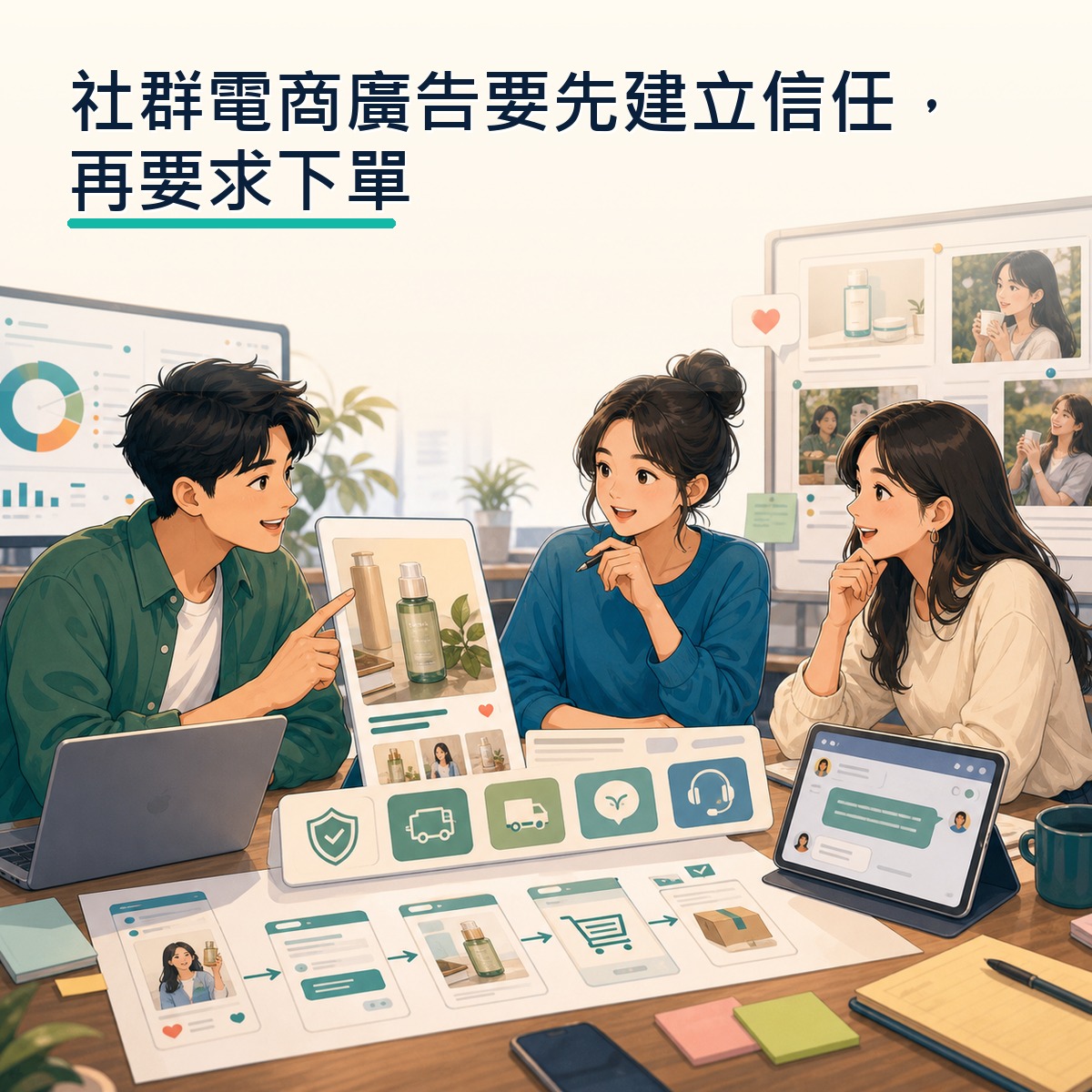 社群電商廣告要先建立信任，再要求下單