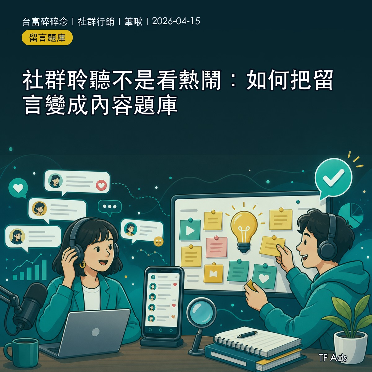 社群聆聽不是看熱鬧：如何把留言變成內容題庫