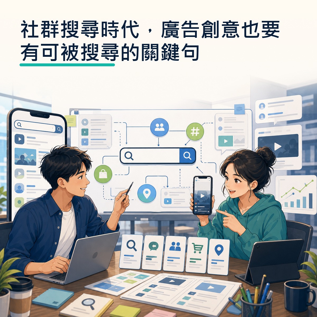 社群搜尋時代，廣告創意也要有可被搜尋的關鍵句