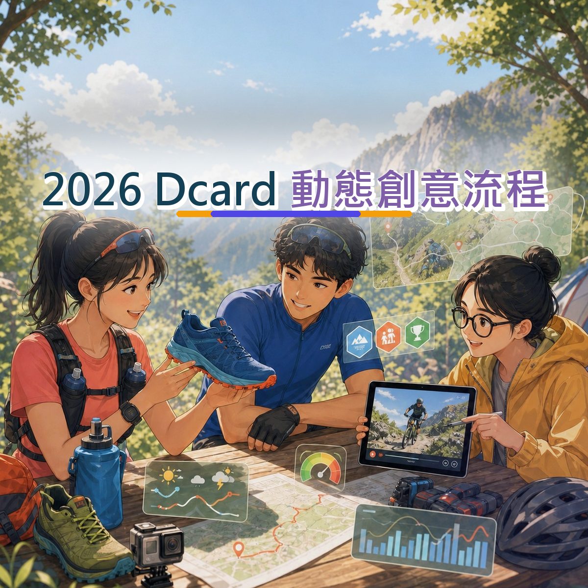 2026 Dcard 口碑企劃：用新品暖機接住運動戶外消費者｜動態創意流程