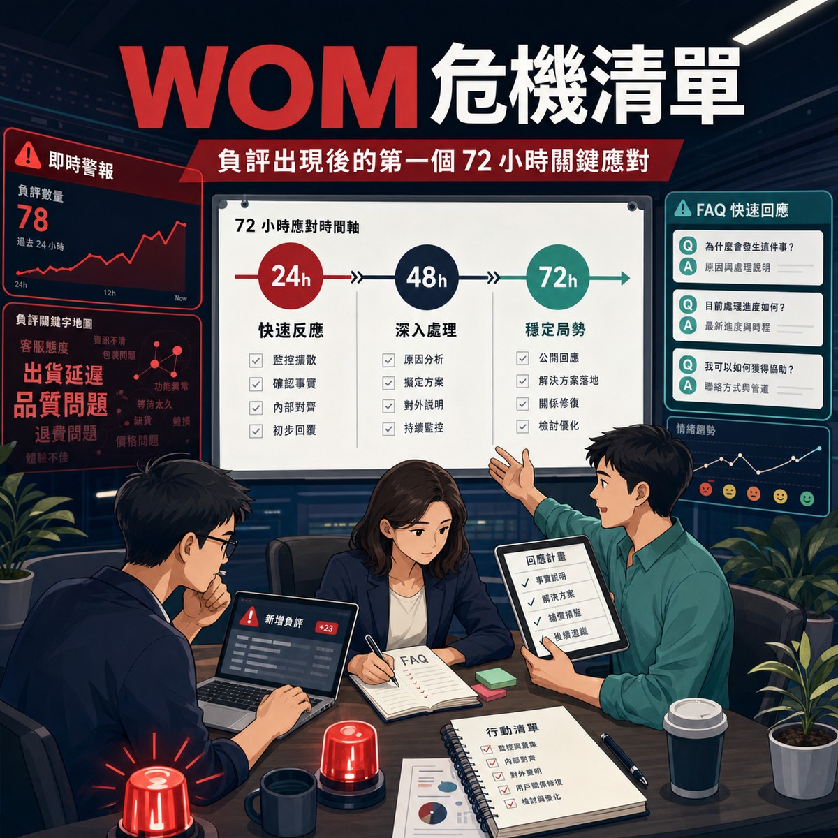 WOM 危機處理清單：負評出現後 72 小時該補哪些內容